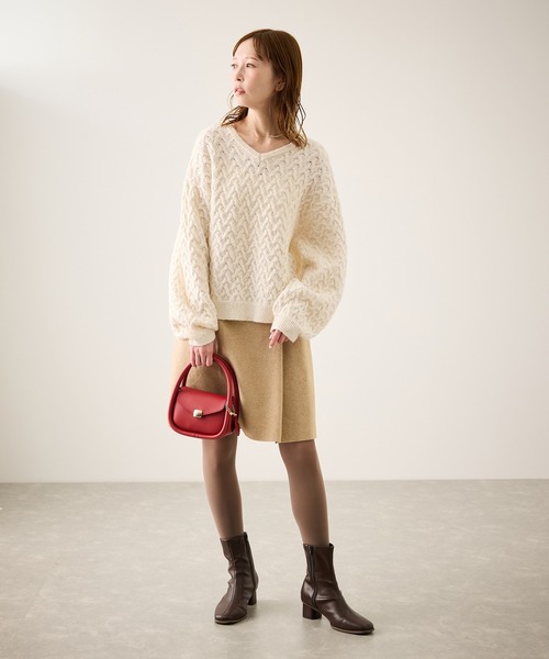 ROPE' PICNIC（ロペピクニック）の「ミニフラワースパンコールニット（ニット/セーター・レディース・キナリ/ブルー/ブラック・FREE）」の11枚目の写真