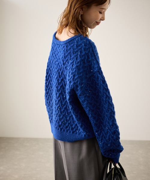 ROPE' PICNIC（ロペピクニック）の「ミニフラワースパンコールニット（ニット/セーター・レディース・キナリ/ブルー/ブラック・FREE）」の18枚目の写真