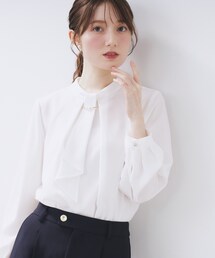 index（インデックス）の「ボウタイタックブラウス【洗濯機OK/防シワ】《XS～3L》（シャツ/ブラウス）」