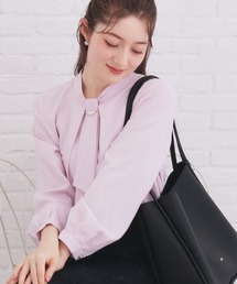 index（インデックス）の「ボウタイタックブラウス【洗濯機OK/防シワ】《XS～3L》（シャツ/ブラウス）」