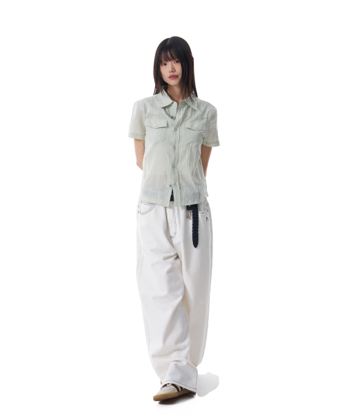 AAKAM（アーカム）の「Patterned Western Half Shirts (Green)（シャツ/ブラウス・レディース・その他・1/2）」の6枚目の写真