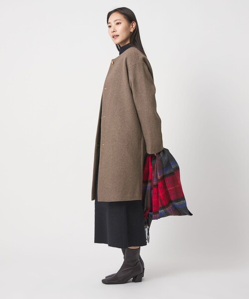 カシミヤブレンド ノーカラーコート ＜A DAY IN THE LIFE＞（ノー