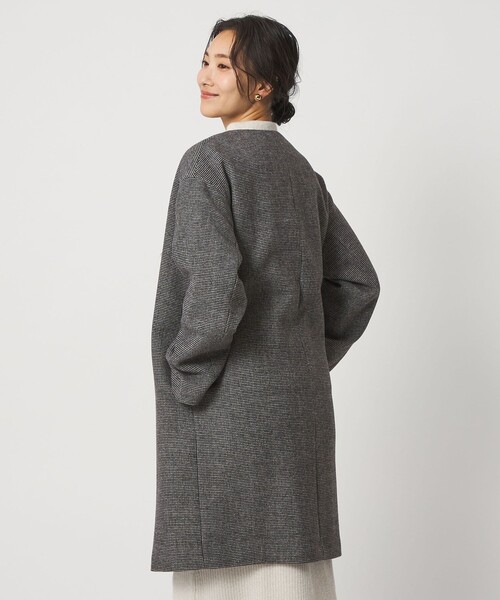 セール】カシミヤブレンド ノーカラーコート ＜A DAY IN THE LIFE