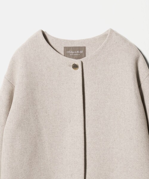 カシミヤブレンド ノーカラーコート ＜A DAY IN THE LIFE＞（ノー
