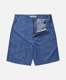 DENIM FATIGUE DOUBLE KNEE BERMUDA SHORTS _ LIGHT BLUE