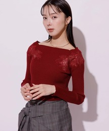 Mystrada | フラワーエンブロイダリーニット(ニット/セーター)