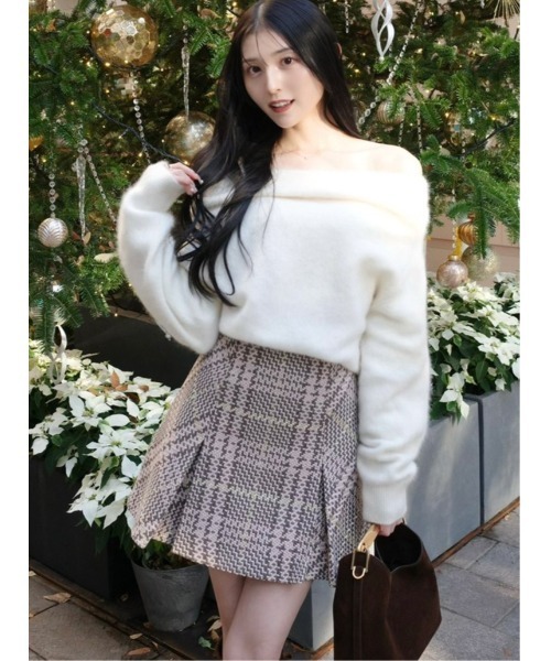 SNIDEL フォックスカシミヤオフショルプルオーバー SNIDEL｜【HIGH QUALITY/カンヘウォン着用】フォックスカシミヤ