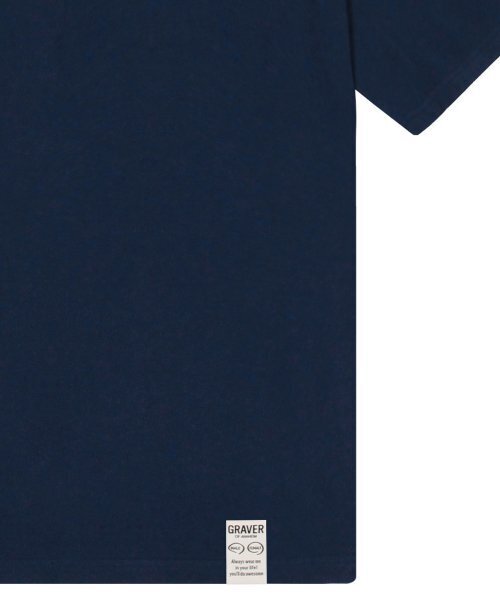 GRAVER（グレーバー）の「[ユニセックス] ドローイングロゴ ドローイングスマイル 半袖Tシャツ_ネイビー（Tシャツ/カットソー・レディース・ネイビー・SMALL/MEDIUM/LARGE/X-LARGE）」の4枚目の写真