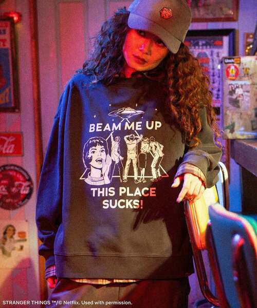 ゴ*ラ様 ストレンジャー・シングス スウェット　グリーンパークス　ミネトンカ　新 Green Parks（グリーンパークス）の「□STRANGER THINGS×MINNETONKA