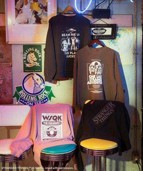 Green　Parks（グリーンパークス）の「■STRANGER THINGS×MINNETONKA プリンテッドスウェット（スウェット・レディース・ピンク/ブラウン/チャコールグレー/ブラック・FREE）」の5枚目の写真