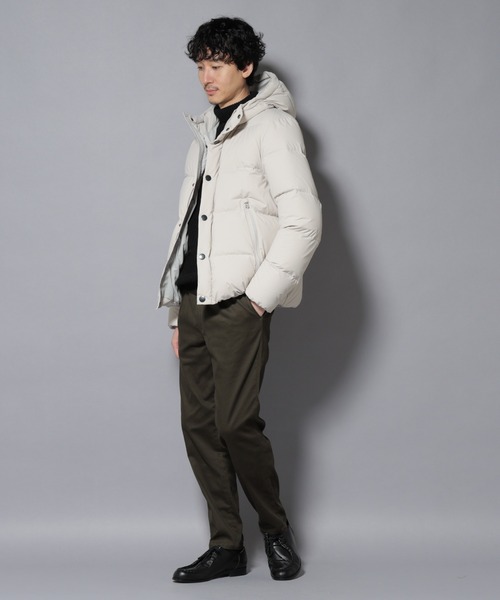 NANO universe（ナノユニバース）の「anewdown(R)フルダルステッチフーデット撥水ダウン（ダウンジャケット/コート・メンズ・ブラック/ライトベージュ/ネイビー・M/S/L）」の11枚目の写真