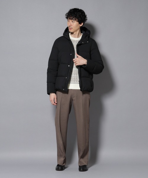 NANO universe（ナノユニバース）の「anewdown(R)フルダルステッチフーデット撥水ダウン（ダウンジャケット/コート・メンズ・ブラック/ライトベージュ/ネイビー・M/S/L）」の19枚目の写真