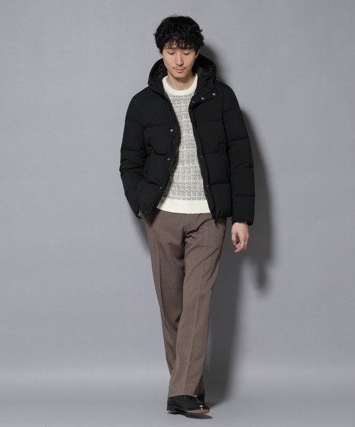 NANO universe（ナノユニバース）の「anewdown(R)フルダルステッチフーデット撥水ダウン（ダウンジャケット/コート・メンズ・ブラック/ライトベージュ/ネイビー・M/S/L）」の18枚目の写真