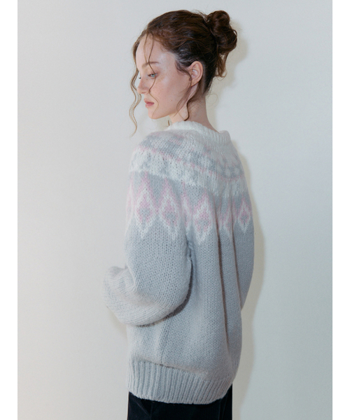ETMON（エトモン）の「Nordic Round Knit Pullover, Light Grey（ニット/セーター・レディース・その他・F）」の4枚目の写真