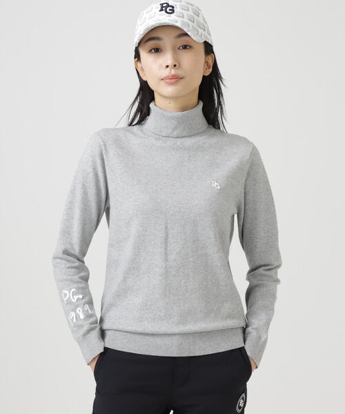 PEARLY GATES(パーリーゲイツ)の「【PEARLY GATES】カシミヤタッチ(Tシャツ/カットソー・レディース・グレー系その他/ネイビー/ホワイト/レッド・LARGE/MEDIUM/SMALL)」の2枚目の写真