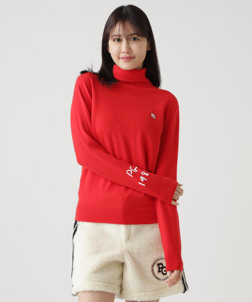 PEARLY GATES(パーリーゲイツ)の「【PEARLY GATES】カシミヤタッチ(Tシャツ/カットソー・レディース・グレー系その他/ネイビー/ホワイト/レッド・LARGE/MEDIUM/SMALL)」の4枚目の写真