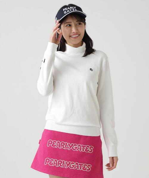 PEARLY GATES(パーリーゲイツ)の「【PEARLY GATES】カシミヤタッチ(Tシャツ/カットソー・レディース・グレー系その他/ネイビー/ホワイト/レッド・LARGE/MEDIUM/SMALL)」の1枚目の写真