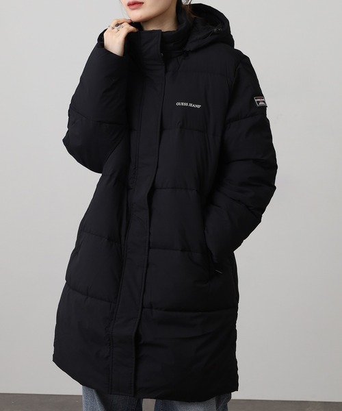 GUESS JEANS(ゲスジーンズ)の「GUESS JEANS パファー ロングジャケット(ダウンジャケット/コート・レディース・ブラック/オフホワイト・S/M/XS/L)」の2枚目の写真