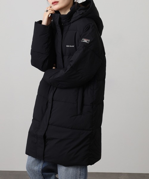 GUESS JEANS(ゲスジーンズ)の「GUESS JEANS パファー ロングジャケット(ダウンジャケット/コート・レディース・ブラック/オフホワイト・S/M/XS/L)」の10枚目の写真
