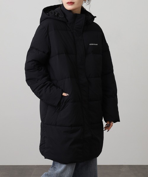 GUESS JEANS(ゲスジーンズ)の「GUESS JEANS パファー ロングジャケット(ダウンジャケット/コート・レディース・ブラック/オフホワイト・S/M/XS/L)」の12枚目の写真