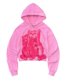 Video Jockey | 迷子のネコ クロップフードパーカー [ソフトピンク](パーカー)