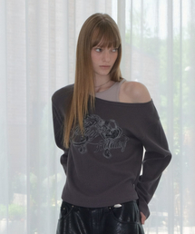 OFF-SHOULDER LOOSE FIT SET-UP [CHARCOAL]