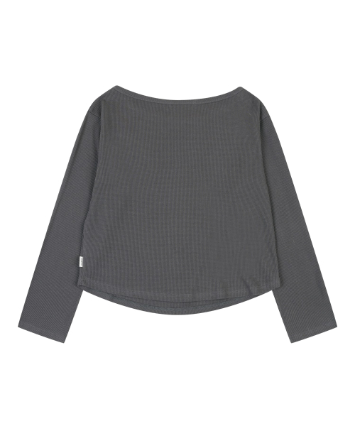 ORDINARY HOLIDAY（オーディナリー ホリデー）の「OFF-SHOULDER LOOSE FIT SET-UP [CHARCOAL]（Tシャツ/カットソー・レディース・その他・FREE）」の4枚目の写真