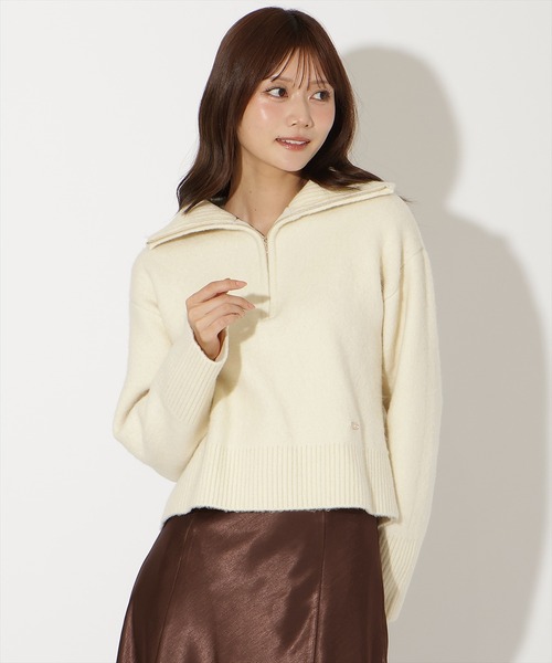 セール】ZIPビッグカラープルオーバー（ニット/セーター）｜AND