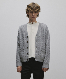 ROLLINGSTUDIOS（ローリングスタジオ）の「MERINO WOOL CABLE KNIT CARDIGAN GREY（カーディガン/ボレロ）」
