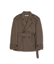 SYNQIA（シンキア）の「ダブルブレストユーティリティテーラードジャケット カーキ（テーラードジャケット）」