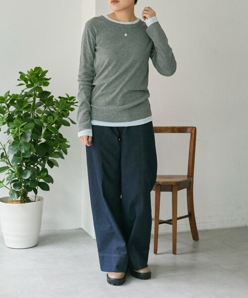 えんどらん様earPAPILLONNER SUM1 STYLEデニムワイドパンツ センターラインデニムパンツ【SUM1 STYLE】（デニムパンツ）｜ear