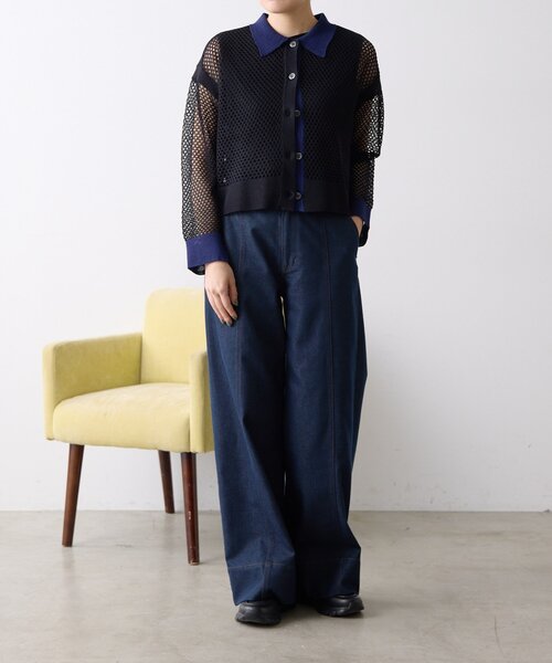 ear PAPILLONNER（イアパピヨネ）の「センターラインデニムパンツ【SUM1 STYLE】（デニムパンツ・レディース・インディゴブルー・FREE）」の6枚目の写真