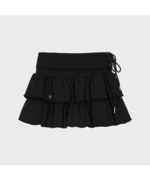 Ruffle Jersey Skirt (Black)