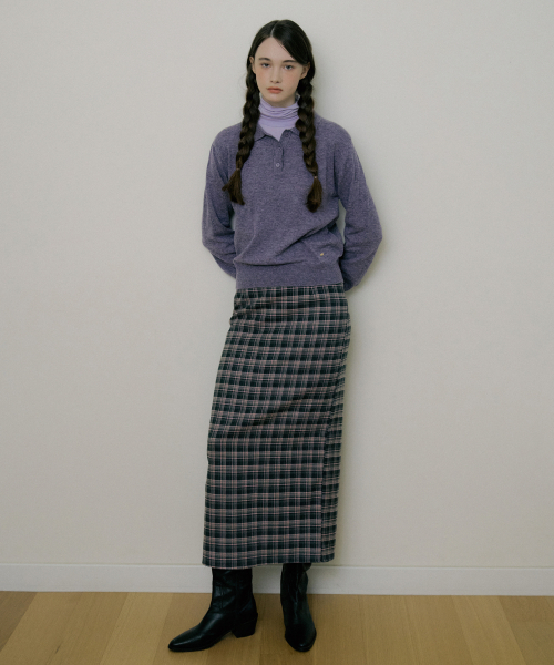 REORG(リオルグ)の「EOT SOFT BUTTON COLLAR KNIT PURPLE BERRY(ニット/セーター・レディース・その他・FREE)」の2枚目の写真