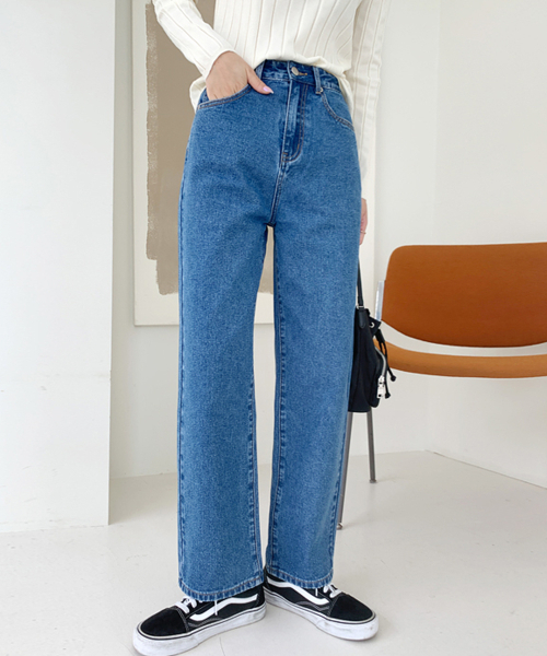 BBAEBBAE(ペッペ)の「ハイウエストセミバギーワイドデニムパンツ(デニムパンツ・レディース・ブルー・SMALL/MEDIUM/LARGE)」の1枚目の写真