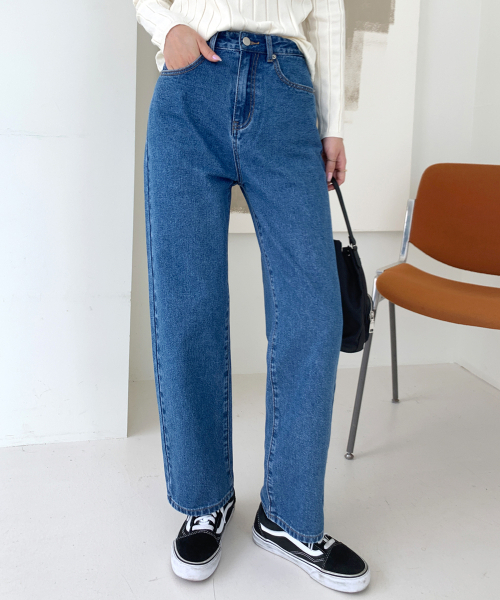 BBAEBBAE(ペッペ)の「ハイウエストセミバギーワイドデニムパンツ(デニムパンツ・レディース・ブルー・SMALL/MEDIUM/LARGE)」の3枚目の写真
