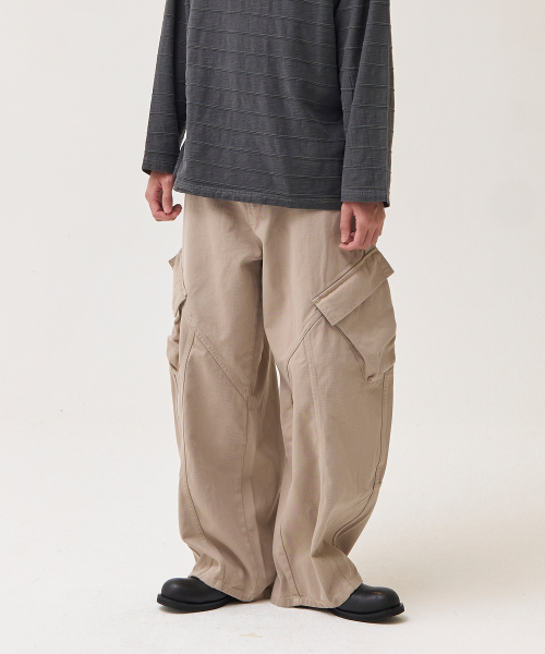 AKECII(アケシ)の「カービングウォッシュドコットンカーゴパンツ_ベージュ(その他パンツ・メンズ・その他・SMALL/MEDIUM/LARGE)」の6枚目の写真