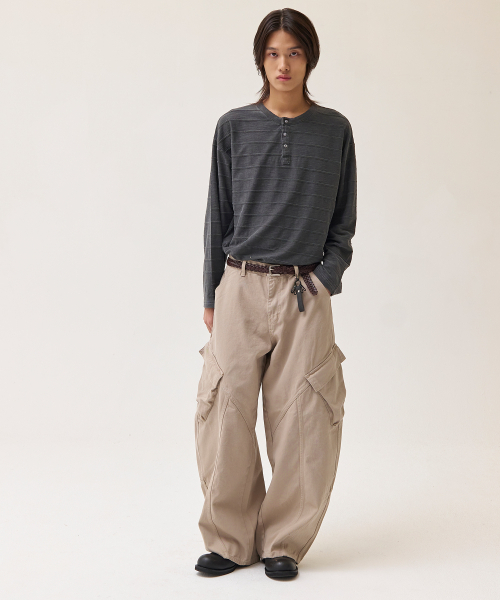 AKECII(アケシ)の「カービングウォッシュドコットンカーゴパンツ_ベージュ(その他パンツ・メンズ・その他・SMALL/MEDIUM/LARGE)」の9枚目の写真