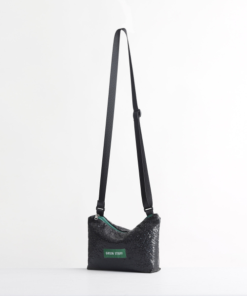 GREEN STUFF（グリーンスタッフ）の「handy bag Z1 - glitter black（メッセンジャーバッグ・レディース・その他・FREE）」の2枚目の写真