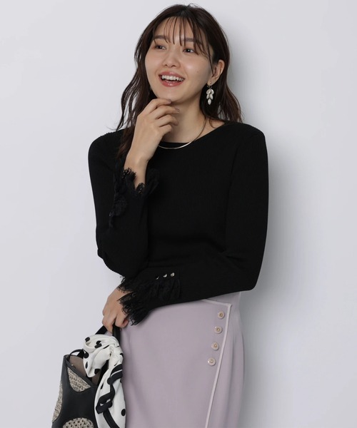 JUSGLITTY（ジャスグリッティー）の「レースカフスリブニット（ニット