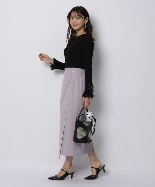 JUSGLITTY(ジャスグリッティー)の「レースカフスリブニット(ニット JUSGLITTY(ジャスグリッティー)の「レースカフスリブニット(ニット