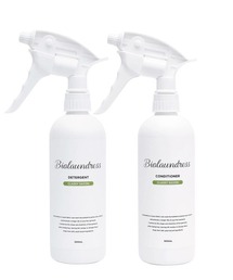 entre square（アントレスクエアー）の「Biolaundress(ビオランドレス)/デタージェント（洗濯洗剤）＆コンディショナー（柔軟剤） 500ml スプレイヤーセット（ランドリーグッズ）」