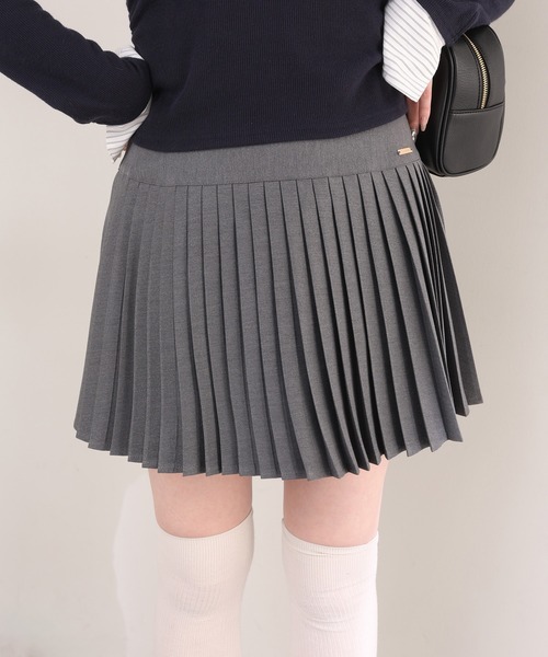 セール】【WEB限定】プレート付きプリーツミニスカート/セットアップ