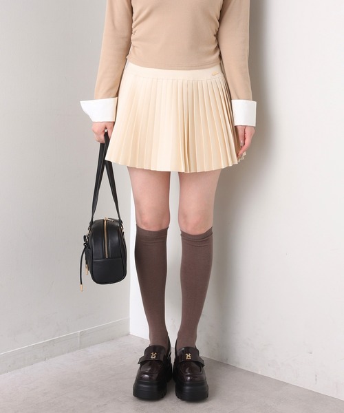 one after another NICE CLAUP(ワンアフターアナザーナイスクラップ)の「【WEB限定】プレート付きプリーツミニスカート/セットアップジャケットあり(スカート・レディース・チャコールグレー/アイボリー/ホワイト×ブラック・MEDIUM/SMALL)」の14枚目の写真