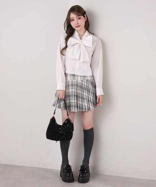 セール】【WEB限定】プレート付きプリーツミニスカート/セットアップ
