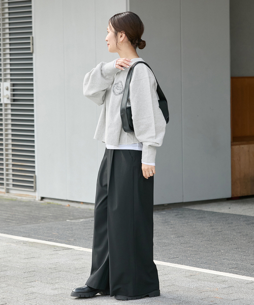 JOURNAL STANDARD（ジャーナルスタンダード）の「JS カレッジ クロップドスウェット（スウェット・レディース・ブラウン/グレー/ブラック系その他・FREE）」の5枚目の写真