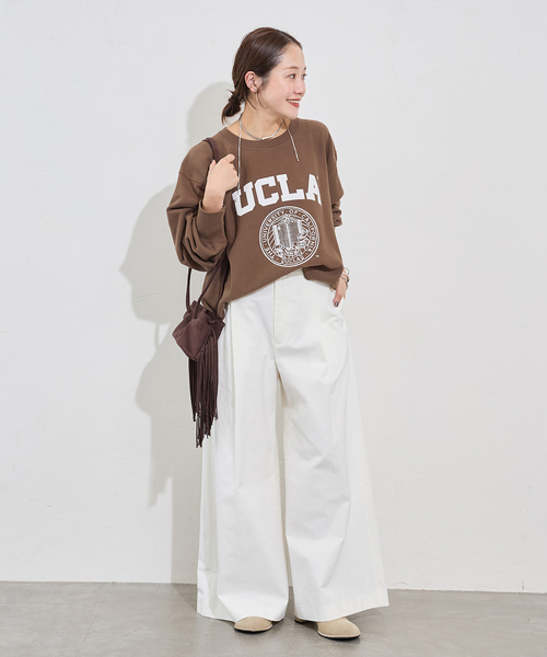 JOURNAL STANDARD（ジャーナルスタンダード）の「JS カレッジ クロップドスウェット（スウェット・レディース・ブラウン/グレー/ブラック系その他・FREE）」の6枚目の写真