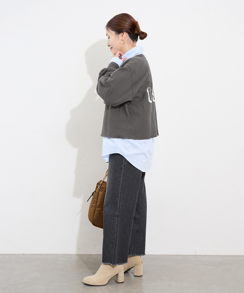 JOURNAL STANDARD（ジャーナルスタンダード）の「JS カレッジ クロップドスウェット（スウェット・レディース・ブラウン/グレー/ブラック系その他・FREE）」の8枚目の写真