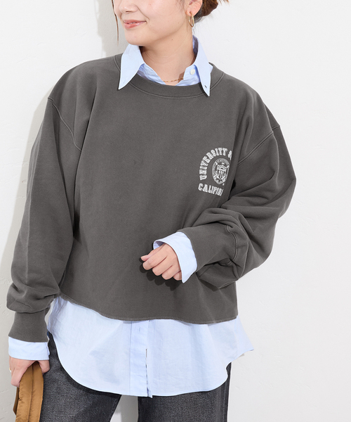 JOURNAL STANDARD（ジャーナルスタンダード）の「JS カレッジ クロップドスウェット（スウェット・レディース・ブラウン/グレー/ブラック系その他・FREE）」の10枚目の写真