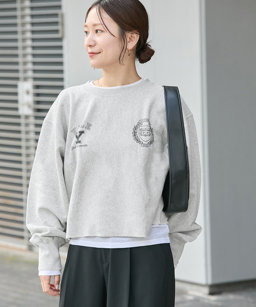 JOURNAL STANDARD（ジャーナルスタンダード）の「JS カレッジ クロップドスウェット（スウェット・レディース・ブラウン/グレー/ブラック系その他・FREE）」の14枚目の写真